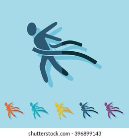 flat running man icon business theme