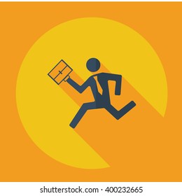 flat running man icon business theme