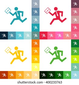 flat running man icon business theme