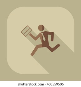 flat running man icon business theme