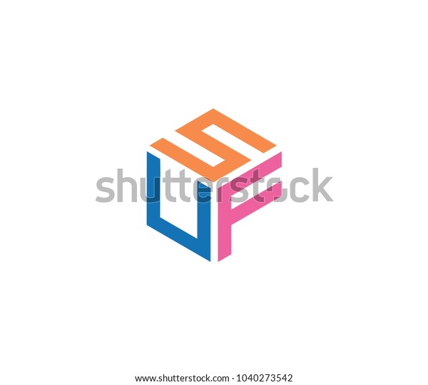 Flat S U F Letter Logo Stock Vector Royalty Free