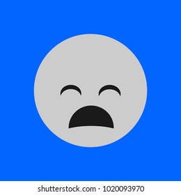 Flat Sad Face Icon, Simple Emoji, Flat Emoticon