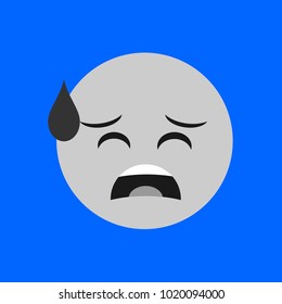 Flat Sad Face Icon, Simple Emoji, Flat Emoticon