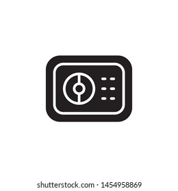 flat safe box glyph icon symbol sign, logo template, vector, eps 10