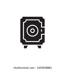 flat safe box glyph icon symbol sign, logo template, vector, eps 10