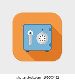 Flat safe icon for application on grey background
