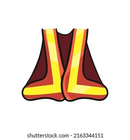 flat safety vest design over white