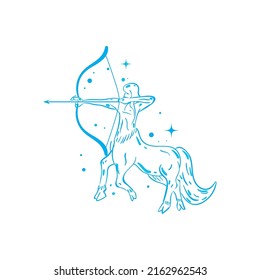 flat sagittarius constellation over white