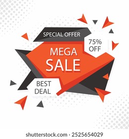 flat sale background. mega sale