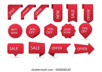 Flat sale badge set Vector