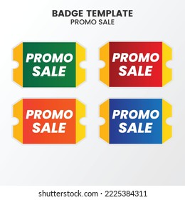 Flat sale badge template collection