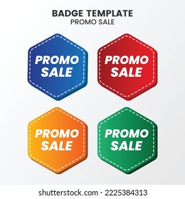 Flat sale badge template collection