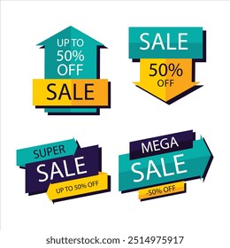 flat sale badges collection. sales banner