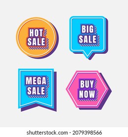 Colección de insignias de venta plana. - Vector.