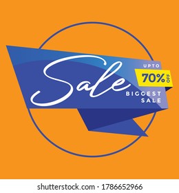 Flat sale banner template for marketing and promotion 