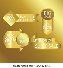 Flat sale labels and special discount Gradient luxury badges 