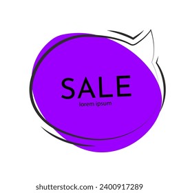 Flat sale speech bubble. Bubble shaped banners, price tag, sticker, poster. Vector illustration EPS10