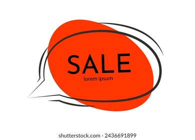 Flat sale speech bubble. Bubble shaped banners, price tag, sticker, poster. Vector illustration EPS10