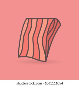 Flat salmon or trout fillet vector icon or logo element on pink background