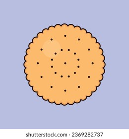 Ilustración del icono del vector de galletas saladas y saladas planas