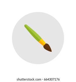 Flat Sample Illustration of an Isolated Green Brush