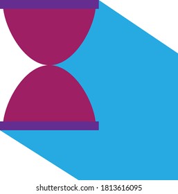 Flat sand clock icon with long shadow