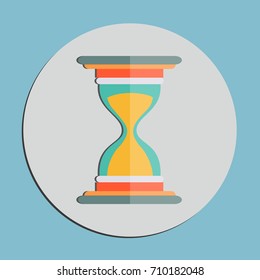 Flat sand clock icon. Vector illustration