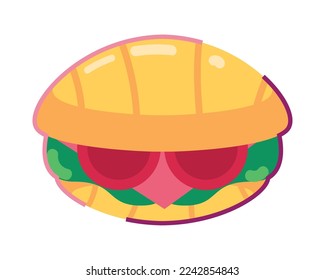 flat sandwich design over white