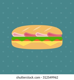 Flat sandwich icon