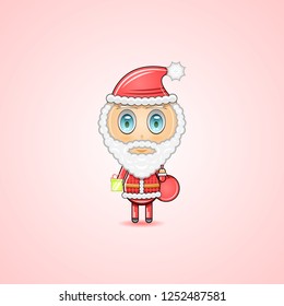 Flat Santa Claus