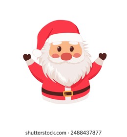 Flat santa claus characters. Flat design christmas element. Santa and christmas vector.