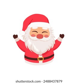 Flat santa claus characters. Flat design christmas element. Santa and christmas vector.