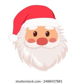 Flat santa claus characters. Flat design christmas element. Santa and christmas vector.