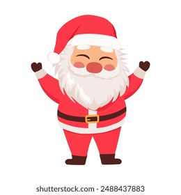 Flat santa claus characters. Flat design christmas element. Santa and christmas vector.