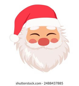 Flat santa claus characters. Flat design christmas element. Santa and christmas vector.