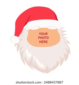 Flat santa claus characters. Flat design christmas element. Santa and christmas vector.