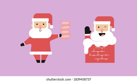 Flat Santa Claus Characters Vector. Illustration of Santa Claus Vector