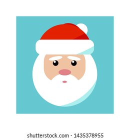 Flat Santa Claus icon. Christmas and winter theme. Vector illustration.