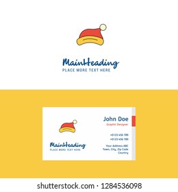 Flat Santa clause cap Logo and Visiting Card Template. Busienss Concept Logo Design