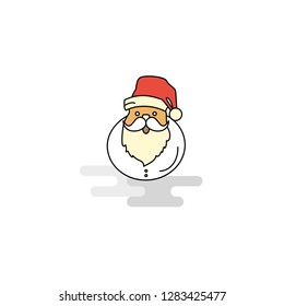 Flat Santa clause  Icon. Vector