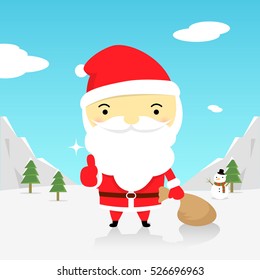 Flat Santa on Snow