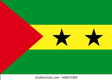 Flat Saotome and Principe flag vector background