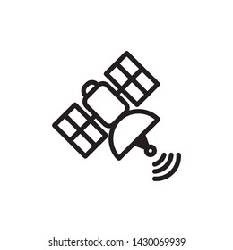 flat satellite, broadcast, radar, receiver, icon, illustration symbol sign, logo template, vector, eps 10