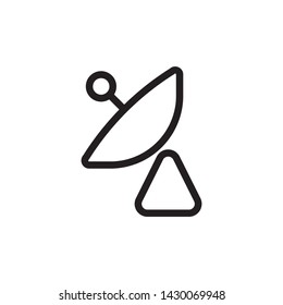 flat satellite, broadcast, radar, receiver, icon, illustration symbol sign, logo template, vector, eps 10