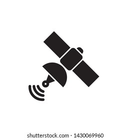 flat satellite, broadcast, radar, receiver, icon, illustration symbol sign, logo template, vector, eps 10