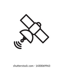 flat satellite, broadcast, radar, receiver, icon, illustration symbol sign, logo template, vector, eps 10