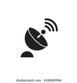 flat satellite, broadcast, radar, receiver, icon, illustration symbol sign, logo template, vector, eps 10