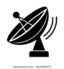 Flat Satellite Dish Signal Broadcast Icon
