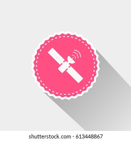 flat satellite icon with long shadow