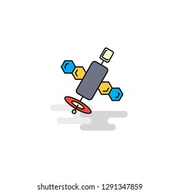 Flat Satellite Icon. Vector